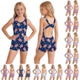 thumbnail image 6 of Shadoumai Girls Swimsuit One Piece Size 6 High Waisted Tankini Sets Quick Dry Color Block Girl Bathing Suit Stretch Strap Swimwear with Cover Up Beach Skirt, 6 of 6