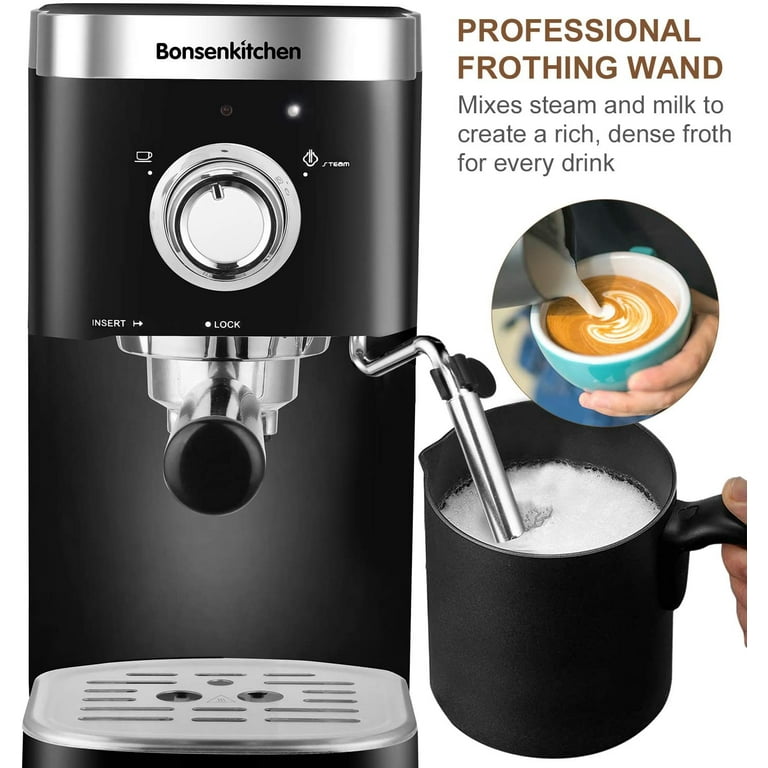 Bonsenkitchen Espresso Machine 20 Bar Coffee Machine 