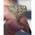 thumbnail image 2 of Art Deco Round 2.3Ct Lab Created Diamond Three-Stone 14K White Gold Plated Ring, 2 of 4