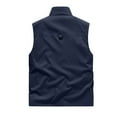 thumbnail image 3 of HOOMEUMY Mens Cargo Vest Classic Solid Coat Stand Collar Jacket Mountaineering Design Casual Workout Sleeveless Clothes Fashion 2025 Trendy Dark Blue XXXXXL, 3 of 3