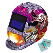 iMeshbean Pro Solar Auto Darkening Welding Helmet, Arc Tig Mig Mask Grinding Hood w/2 Lens & Bag
