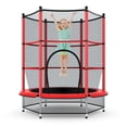 thumbnail image 1 of Patiojoy Trampoline Rond pour Enfants avec Lit Combiné, Trampoline avec Filet de Sécurité, Rouge, 1 of 10