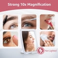thumbnail image 4 of 10X Magnifying Makeup Mirror with Suction Cup - Suitable for Cosmetic, Vanity, Bathroom, and Travel Use - Designed for Precise Makeup Application and Skin Care - 6.3" x 6.3" (Square), 4 of 8