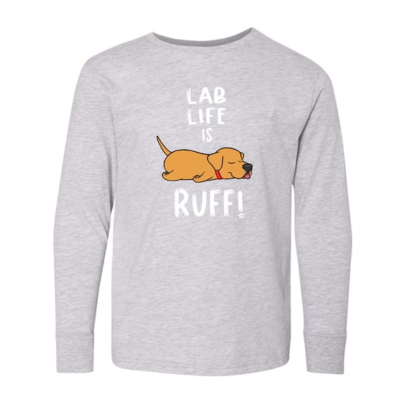 Inktastic Lab Life is Ruff Yellow Labrador Long Sleeve Youth T-Shirt