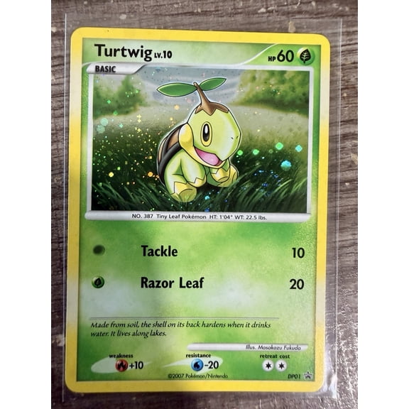 Collectible Near Mint Pokémon TCG 2007 Diamond and Pearl Turtwig Holo #103/130 English Trading Card