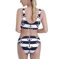 thumbnail image 3 of Picia Anchors Women's High Waisted Bikini Scoop Neck Swimsuit Two Pieces Bathing Suit-, 3 of 8
