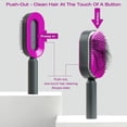 thumbnail image 4 of Cepillo de pelo autolimpiante para mujeres, cepillo de pelo con cerdas de jabalí, cepillo masajeador con cojín de aire 3D, cepillo de pelo autolimpiante para mujeres para cabello enredado y anudado, 4 of 5
