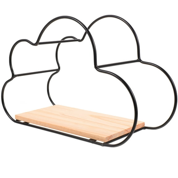 Modern Floating Shelf for Wall Storage in Black Synthetic Material Large Capacity for Bathroom Bedroom Kitchen