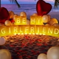 thumbnail image 7 of Be My Girlfriend Light Up Letters  Include With Tea Lights Candles Latex Balloons Aluminum And Rose Petals Anniversary Valentines' Day Decorations For Women, 7 of 7