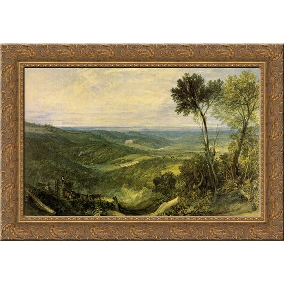 The Vale of Ashburnham 24x19 Gold Ornate Wood Framed Canvas Art by Turner, Joseph Mallord William