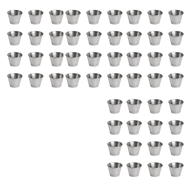 Paquete de 120 Tazas de Salsa de Condimento de Acero Inoxidable, Tazas de Condimento Ramekin Tazas de Porciones