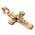 thumbnail image 3 of Religious Jesus Cross Pendant Men 14K Yellow Gold Christ Crucifix Necklaces Male Christian Jewelry, 3 of 7