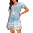 thumbnail image 1 of Easygdp Christmas Deer Camisón de manga corta para mujer, informal, estampado, 1 of 6
