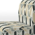 thumbnail image 4 of Designart "Spacious Neutrality I" Beige Damask Upholstered Accent Chair - Bohemian & Eclectic Arm Chair For Living Room, 4 of 7