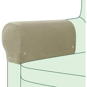 SyMax Armrest Cover for Recliners Stretch Fabric Armchair Covers Anti-Slip Furniture Protector Slipcovers for Couch Sofa Spandex Jacquard Set of 2 (Sand,2pcs)