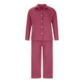 thumbnail image 5 of Mrat Cotton Linen Set Women 2 Piece Button Shirt and Drawstring Long Pants Set Loungewear Outfits with Pockets S-51 Hot Pink-a S, 5 of 7
