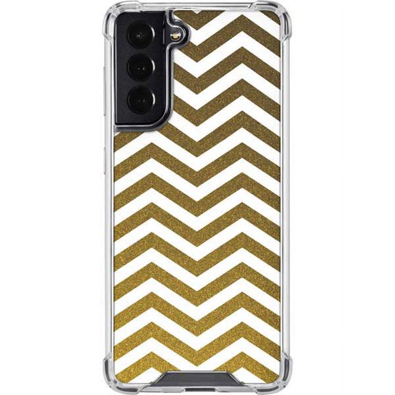 Skinit Stripes Gold Chevron Galaxy S22 Clear Case