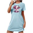 thumbnail image 5 of Sakmal Love Moomoo Nightgownss Women Valentines Cute Short Sleeve Pajama Dress Heart Print Short Nightgowns for Women 2X, 5 of 5
