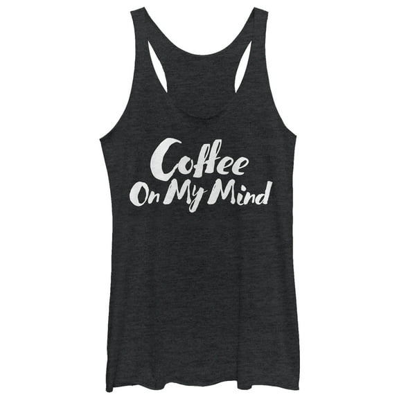 Women's CHIN UP Coffee on My Mind Racerback Tank Top Black Heather X Small