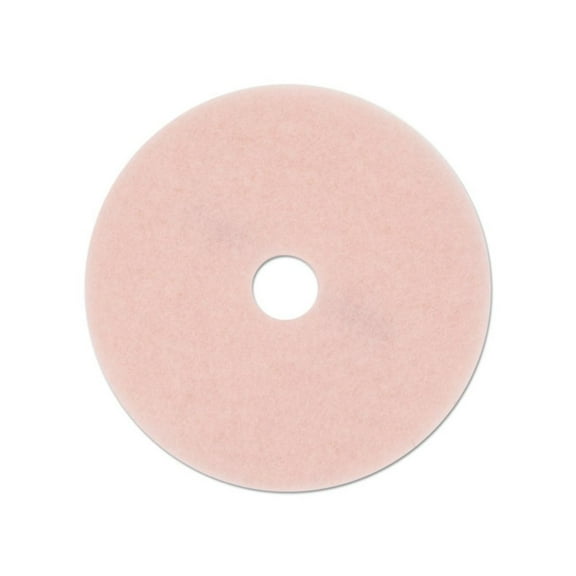 3M Ultra High-Speed Eraser Floor Burnishing Pad 3600, 27" Diameter, Pink, 5/Carton