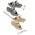thumbnail image 2 of unbranded 1Par Sandalias Wedge Slipper Doradas Con Suela Gruesa Para Uso Casual Y Mujer, 2 of 8
