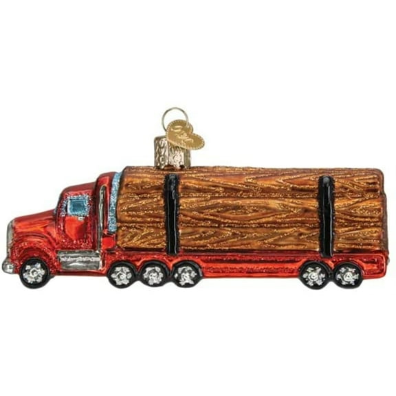 Old World Christmas Blown Glass Ornament for Christmas Tree, Logging Truck