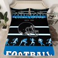 thumbnail image 2 of Football Bed Sheets Set ,American Football Sheet Set King,Black Blue White Sports Sheets,Rugby City Team Flat Fitted Sheet with 2 Pillowcases(Charlotte), 2 of 6