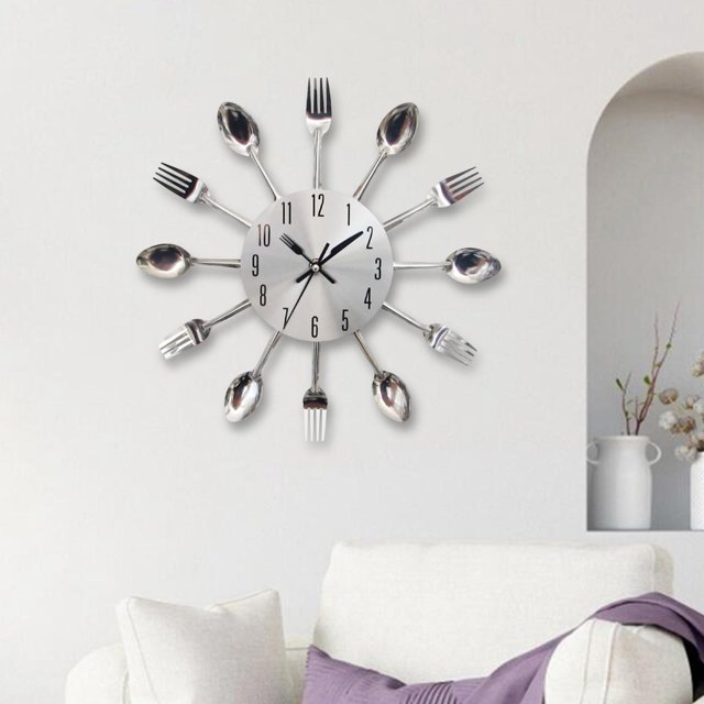 Reloj de pared decorativo perfecl Acero inoxidable Plateado