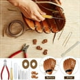 thumbnail image 3 of 16 Pcs Glove Relacing Kit Needle Leather Cutter Scratch Awl Tool for Baseball Softball Mitt Repair Set 1, 3 of 7