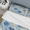thumbnail image 4 of Designart "Eccentric Blue Watercolor Florals III" Floral Bedding Covert Set - Cottage Bed Set With 2 Shams, 4 of 5