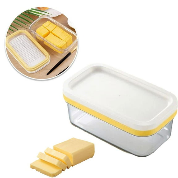 2 in 1 Butter Slicer & Storage Container Wire Cutter Lid Dish Plastic