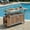 Espresso Grey + Stainless Steel, variant on Foldable Outdoor Kitchen Island, Mobile Patio Kitchen Cart with Lockable Wheels, Portable Outdoor Cooking Island Featuring Storage Cabinet & Towel Rack,Grey