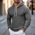 thumbnail image 2 of Yiaimeir Mens Casual Textured Pullover Hoodie Long Sleeve Half Zip Lightweight Sweatshirt for Everyday Comfort and Style, 2 of 3