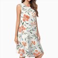 thumbnail image 2 of Peach Watercolor Floral Pattern Design Dress Loose Women'S Dress Beach Dresses With Pockets Dresses For Womens, 2 of 4