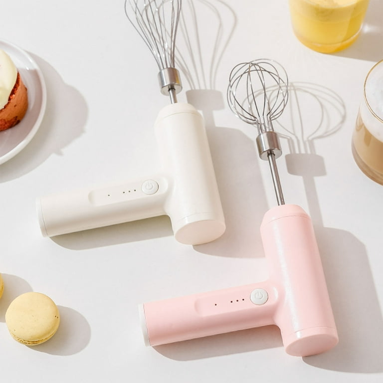 Lihuzmd Handheld Electric Mixer,Electric Whisk Household Electric Small  Whipped Egg and Cream Mixer for Food Beater, Egg, Cakes, Batters,Pink