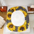 thumbnail image 6 of jejeloiu Rustic Flower Full Size Sheets,Countryside Sunflower Bed Sheets,Yellow Gray Sheet Sets For Men Women,Breathable Home Decor,4-Piece, 6 of 7