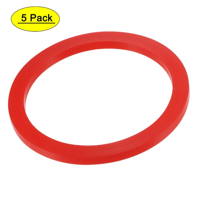 Junta plana de goma de silicona Uxcell de 4" DN100 para conector rápido roja 5 unidades
