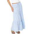 thumbnail image 5 of Celebrity Pink Women's and Women's Plus Stripe Tiered Maxi Skirt, Sizes XS-4X, 5 of 6