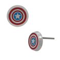 thumbnail image 1 of Marvel CPTAEREN01 Captain America Boucles d'Oreilles Rondes Logo en Acier Inoxydable 316L, 1 of 2