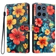 thumbnail image 2 of Butterfly Love Flower Wallet Case For Motorola Moto G 5G 2025 / 2026, PU Leather Flip Folio Cover With Card Slots, Magnetic Closure, Kickstand, Shockproof Protective Phone Case,Hibiscus, 2 of 10