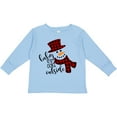 thumbnail image 3 of Inktastic Baby It's Cold Outside Cute Snowman in Plaid Print Boys or Girls Long Sleeve Toddler T-Shirt, 3 of 5