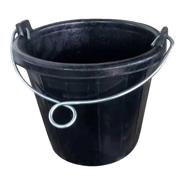 Cubo de goma para pienso con asa, contenedor portátil y fácil de transportar, cubo de almacenamiento para agua y pienso para ganado en corrales y