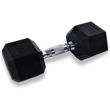 BESEA 20 to 45 Lbs Barbell (Single), Coated Rubber Hex Dumbbell, Hand Weights for Exercises and Fitness