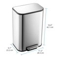 thumbnail image 2 of Ourlova 12L Trash Can, Stainless Steel Garbage Can, Small Rectangular Trash Can with Soft Close Lid Foot Pedal & Inner Bucket for Kitchen Home Office, 2 of 9