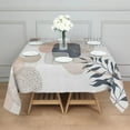 thumbnail image 3 of Blue Boho Abstract and Plant Pattern Square Tablecloth,Waterproof Square Table Cover,Wipeable Spillproof Washable Table Cover for Home Kitchen Party Decor 60"x60"(152x152cm), 3 of 6