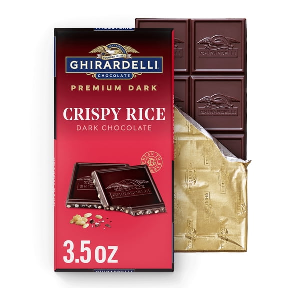 GHIRARDELLI PREMIUM DARK Crispy Rice Dark Chocolate Bar, 3.5 oz Bar