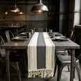 thumbnail image 4 of Qiopertar Table Runner, Soft Linen Table Runner with Hand-Woven Tassels, Bohemian Color-Block Home Decor for Dining Table Kitchen Center, 4 of 6