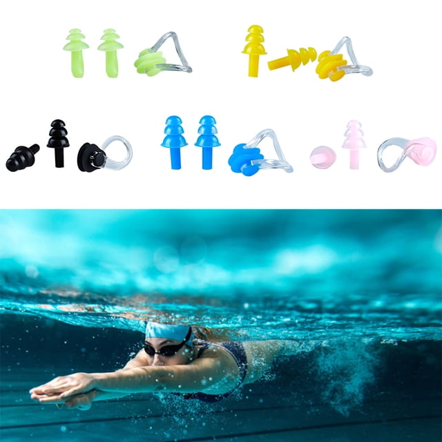 Tapones para los oídos de natación de silicona impermeables, tapones con Clip para la nariz, protectores de oído y nariz, juegos de natación YUNYI BRAND Deportes