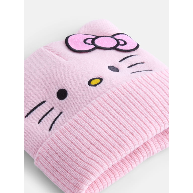 Hello Kitty Girls Knit Beanie and Gloves Set photo 4