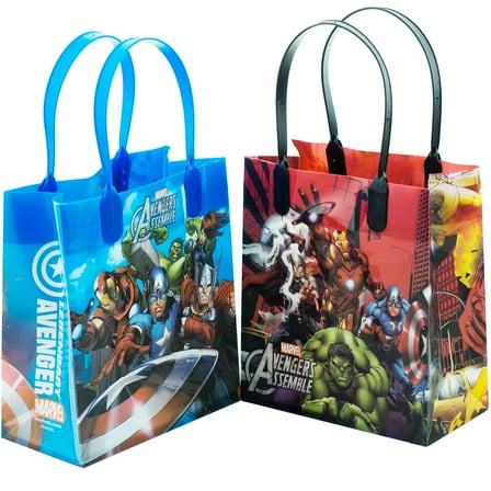 Marvel Avengers Assemble  12 Reusable Party Favors Small Goodie Gift Bags 6"